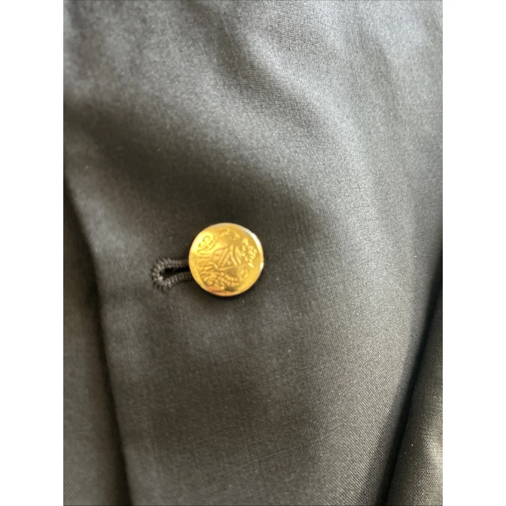 Hart Schaffner Marx 46R 48R Navy Gold Toned Two Button Vented Jacket